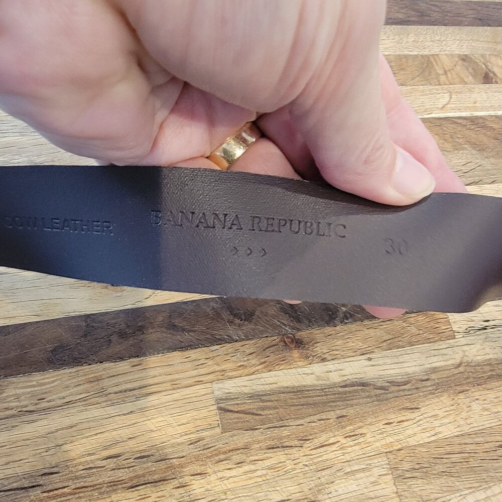 Banana Republic Rustic Split Cowhide Brown Leather Belt - Picture 9 of 12